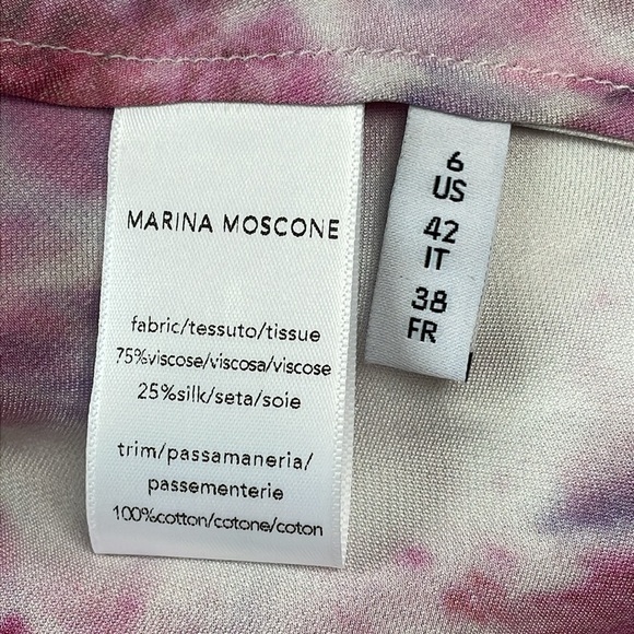 NWT Marina Moscone Tech Slip Dress Silk Blend Y2K Lace Trim Pink Multi Sz 6 - Picture 7 of 10